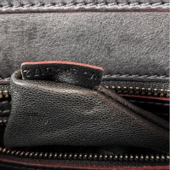 SOLD Celine Luggage Micro Black Red Calfskin Leather Tote - Picture 6 of 7